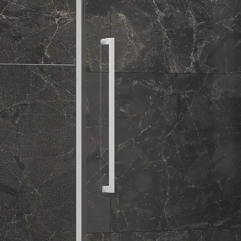 Kamalu - Porta doccia 80cm battente e fisso colore bianco | KT4000B