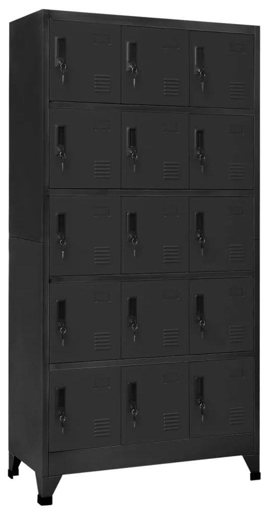 Armadietto Con Serratura Antracite 90x40x180 Cm İn Acciaio /