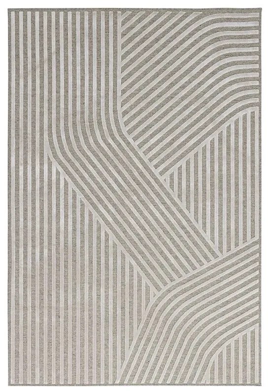 Tappeto Mayfair geometrico in viscosa tortora, L 290 x L 200 cm