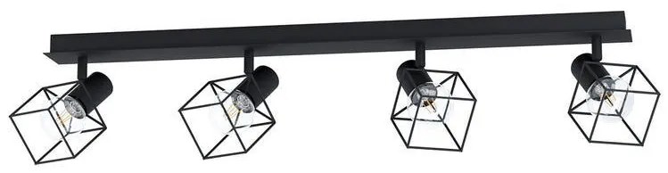Faretto decorativo senza fonte luminosa ELDRICK in acciaio nero E14 28W INSPIRE 4 luci