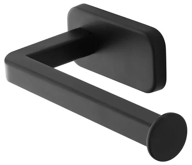 Porta rotolo wc a muro in acciaio inox nero con doppio fissaggio