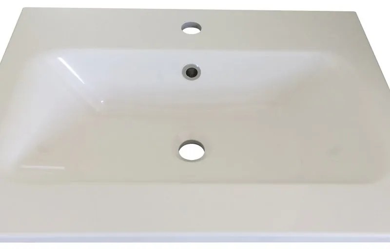 Lavabo da appoggio   rettangolare in resina L 61 x P 46 x H 14.5 cm bianco