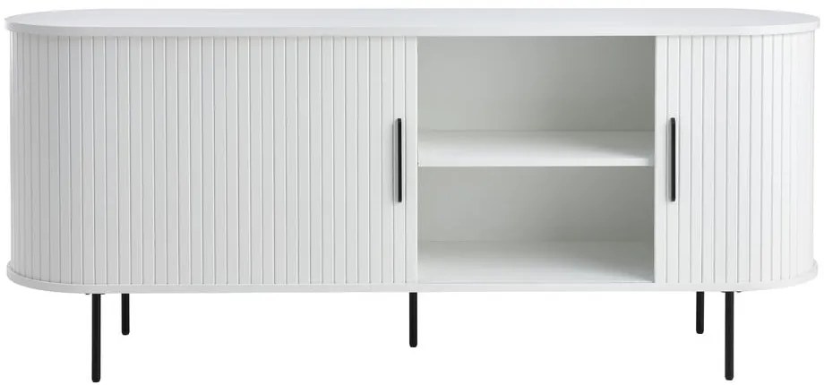 Cassettiera bianca con ante scorrevoli 180x76x45 cm Nola – Unique Furniture