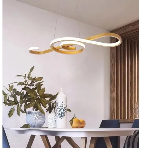 Lampadario LED a sospensione con filo LED/18W/230V 3000K oro