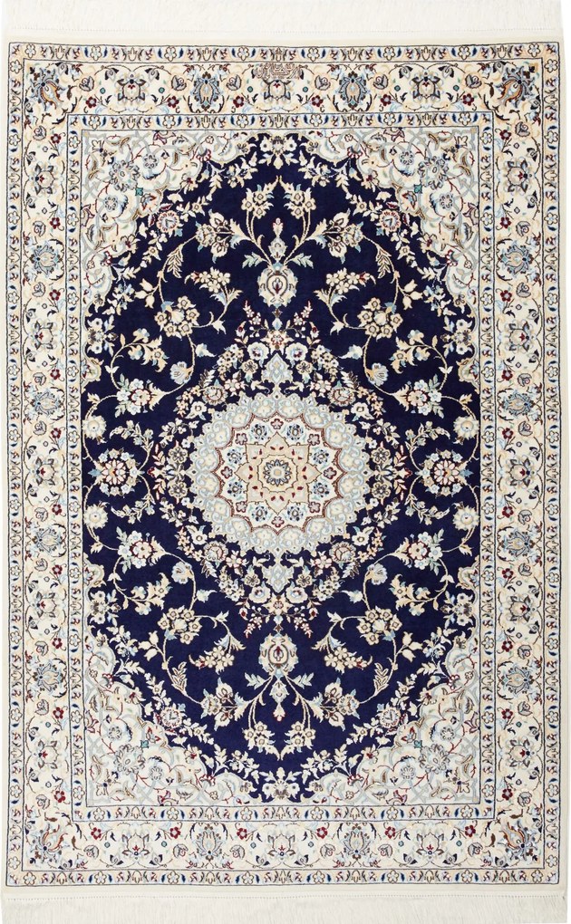 Nain Tappeto persiano 100x160 Blu (Iran) Annodato A Mano
