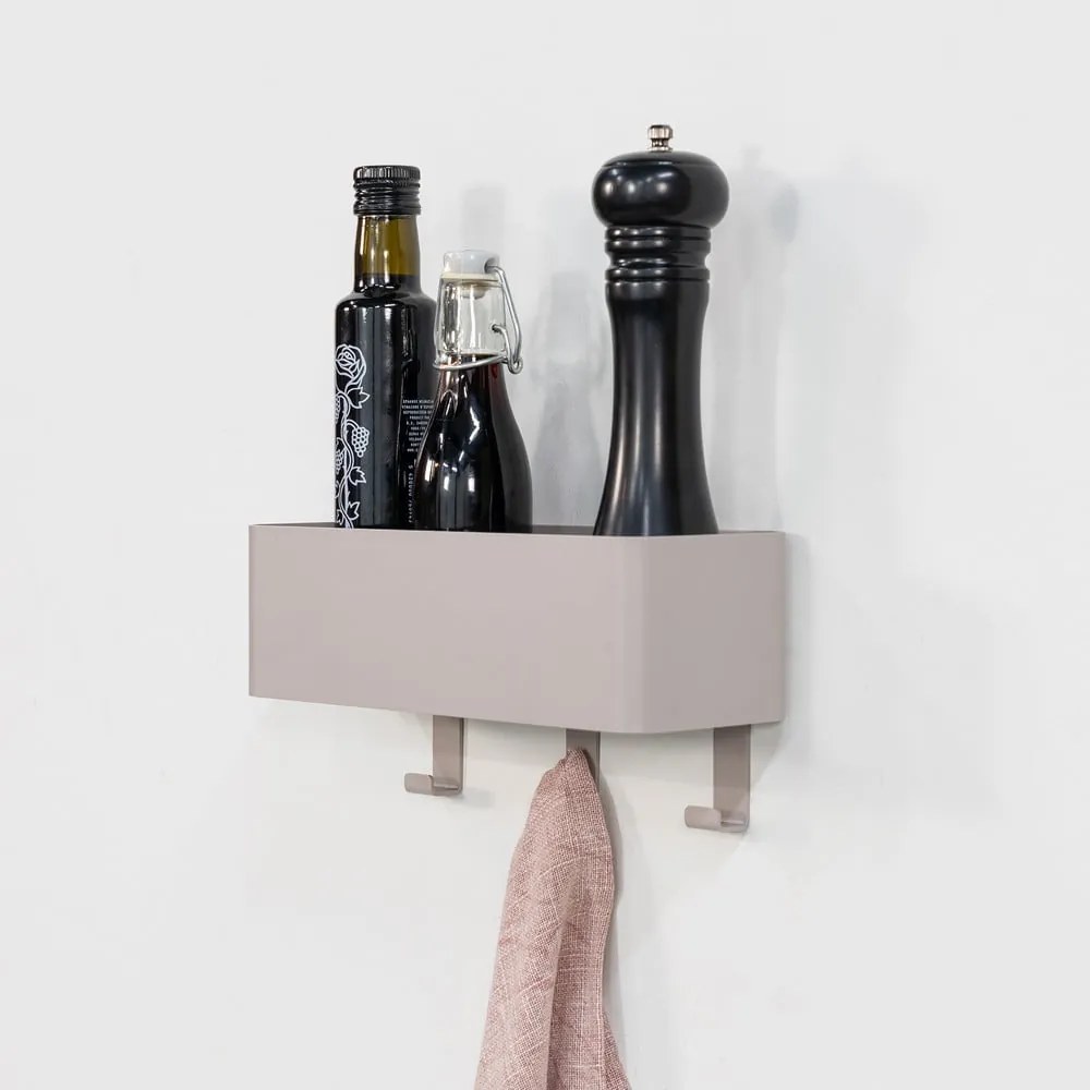 Mensola da bagno da parete grigio tortora in acciaio Multi – Spinder Design