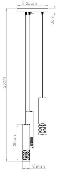 Sollux SL.1694 - Lampadario a sospensione con filo LIRO 3xGU10/10W/230V bianco