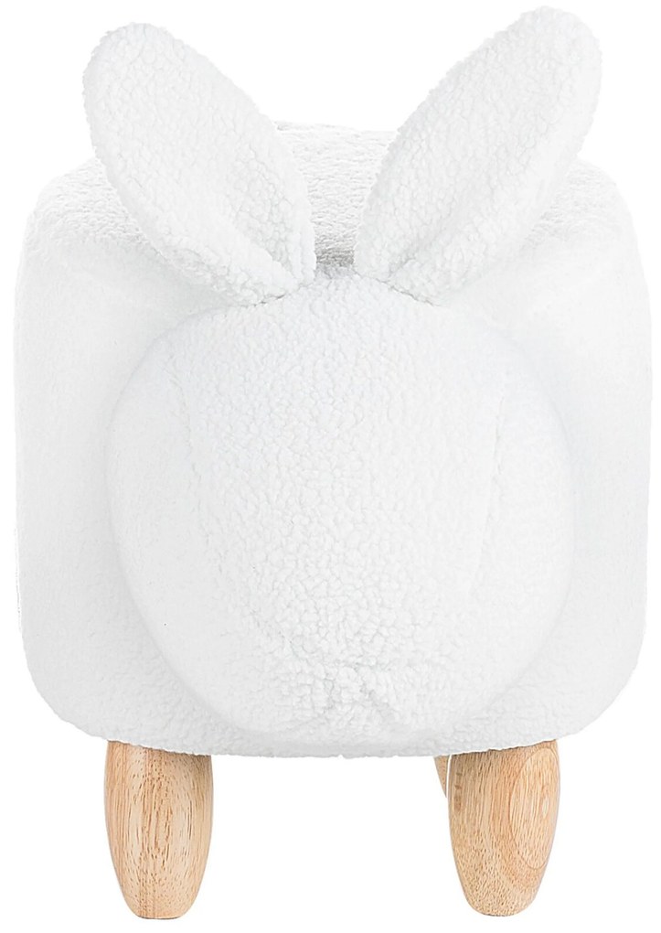 Pouf di tessuto bianco BUNNY Beliani