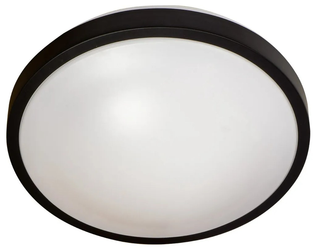 Plafoniera 2xE27 Nera IP44 - Ø330mm da soffitto e parete