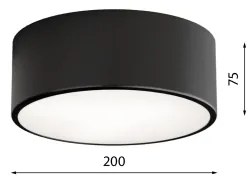 Plafoniera da bagno CLEO 1xE27/24W/230V diametro 20 cm nero IP54