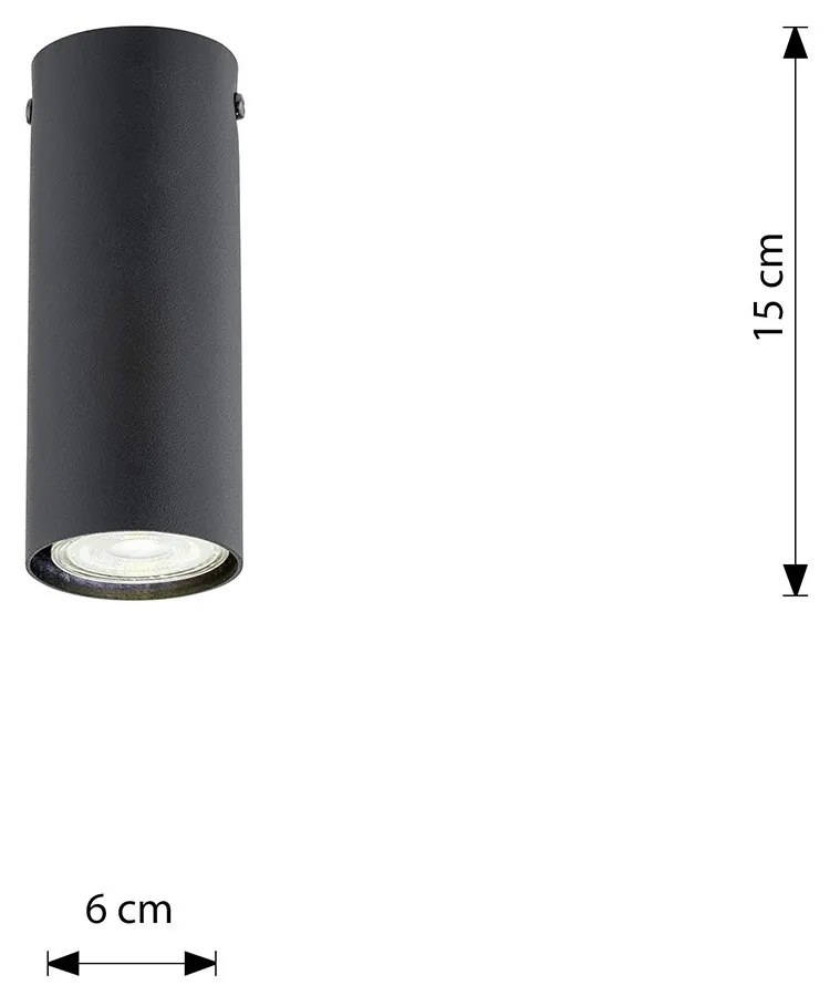 Plafoniera Moderna Faretto Marduk 1 Luce Acciaio Nero 15 Cm
