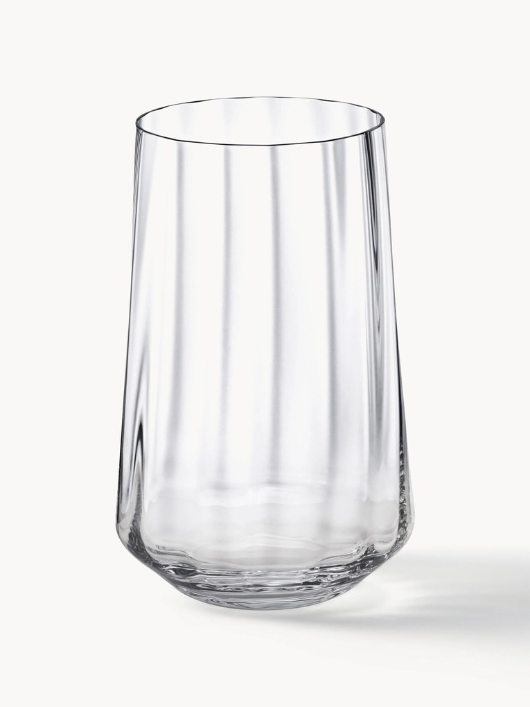 Set di 6 bicchieri plissettati in cristallo Bernadotte