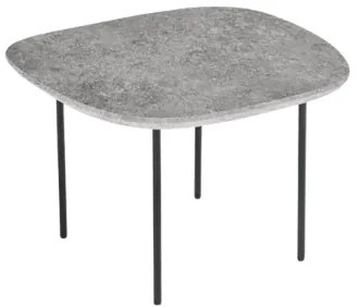 Tavolino con piano sagomato in legno Cemento e base in metallo - FLUX Small
