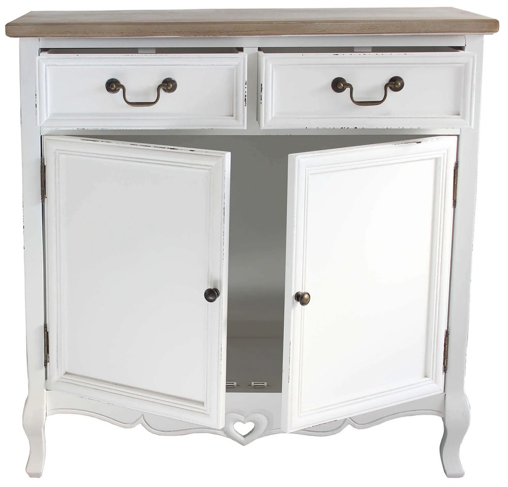 CONSTANCE - credenza 2 ante 2 cassetti in legno di paulownia shabby chic