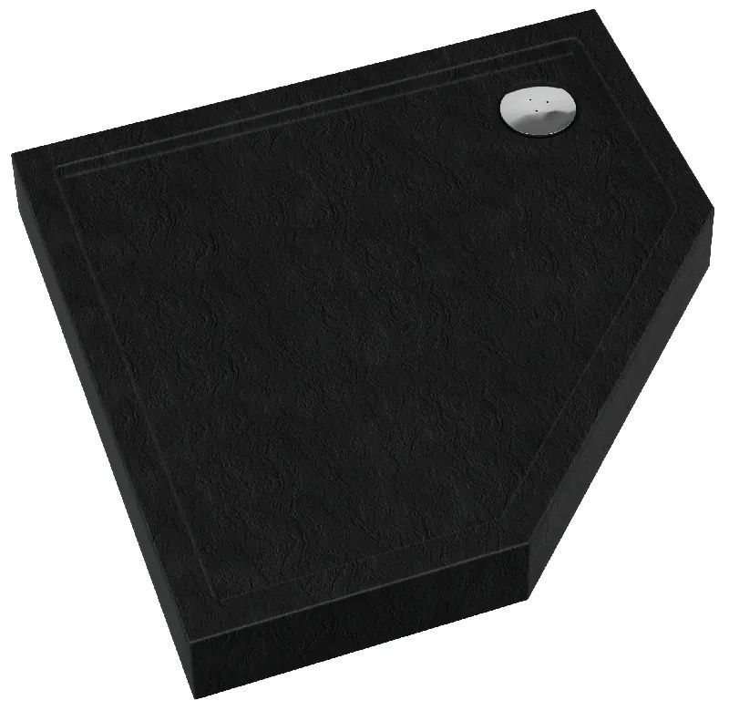 Schedline Cameron Black Stone piatto doccia pentagonale 80x80 cm nero 3ST.C1PK-8080/C/ST