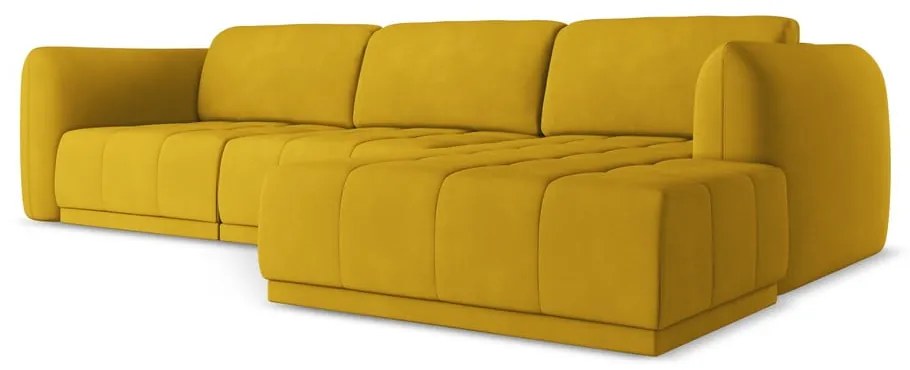 Divano angolare giallo (con penisola a destra) Hoku – Makamii
