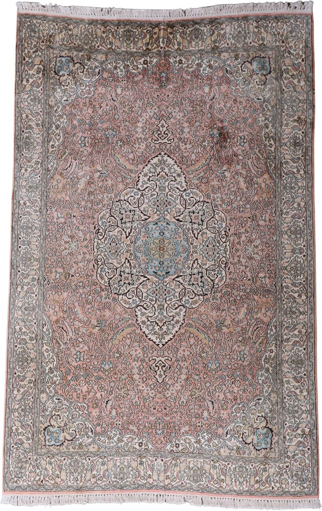 Cashmere Silk Tappeto 270 x 190 (Indian) Annodato A Mano