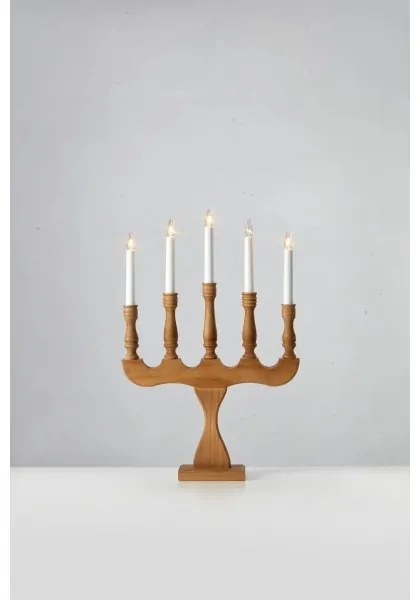 Markslöjd 706279 - Candelabro natalizio SVANEHOLM 5xE10/3W/230V pino/beige