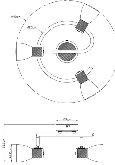 Globo 54352-3 - Faretto GYLFI 3xE14/40W/230V