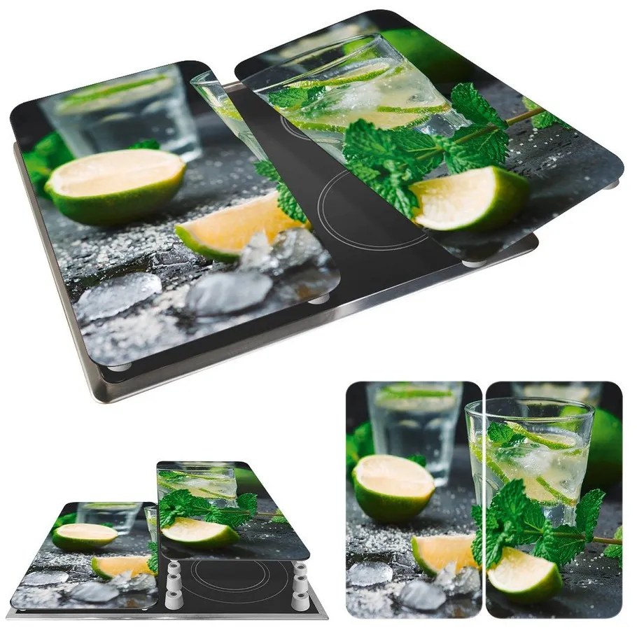 Set di 2 cappe da cucina in vetro con, 52 x 30 cm Mojito - Wenko