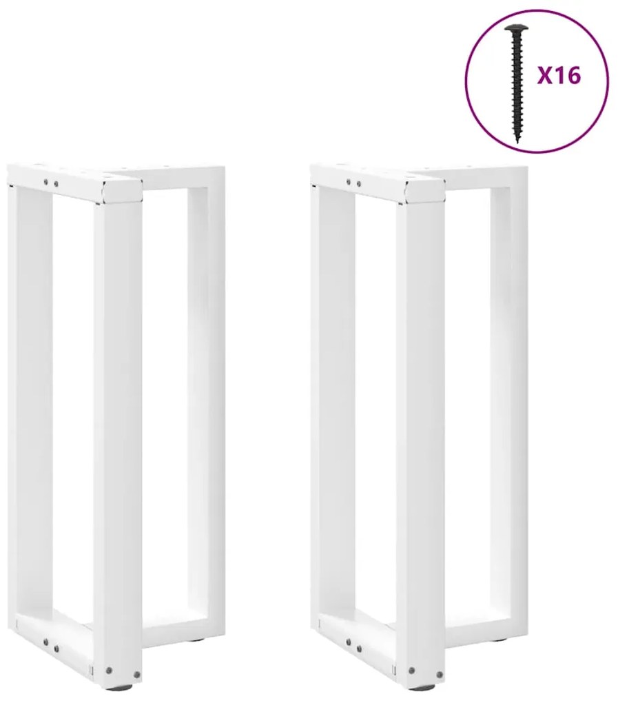 Gambe Tavolo Bar A Forma T 2 Pz Bianco 40x35x(90-91) Cm Acciaio /