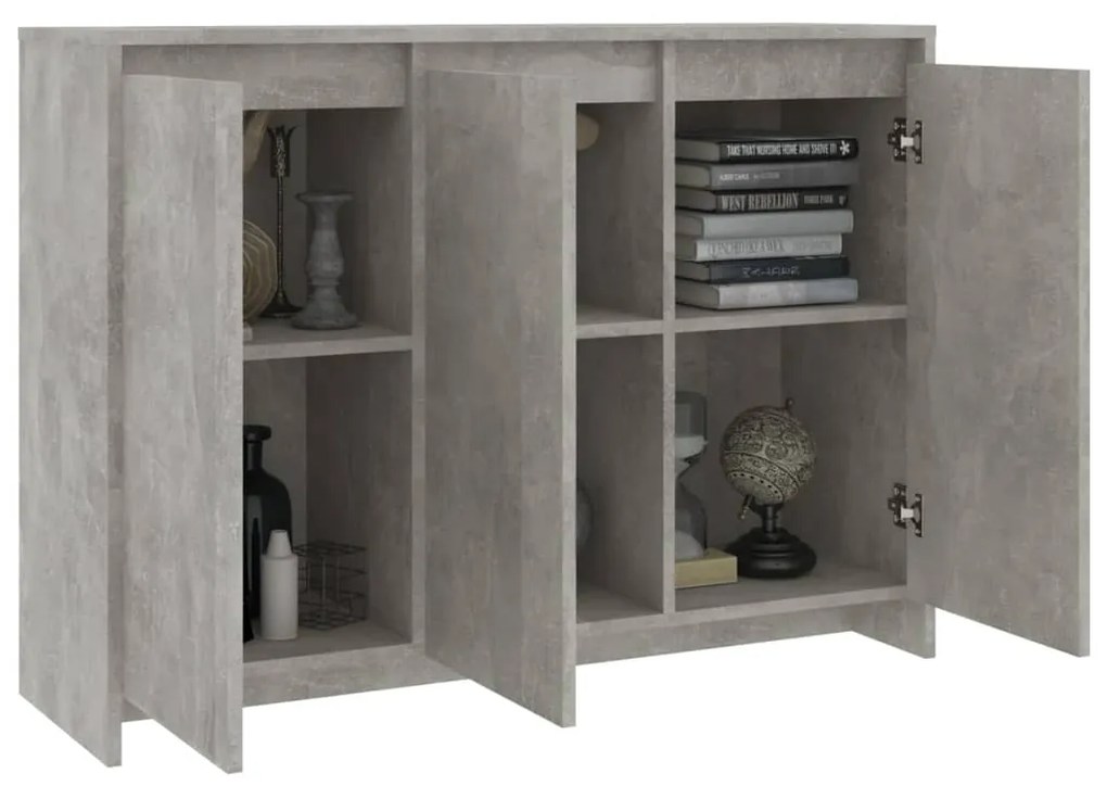 Credenza grigio cemento 102x33x75 cm in truciolato