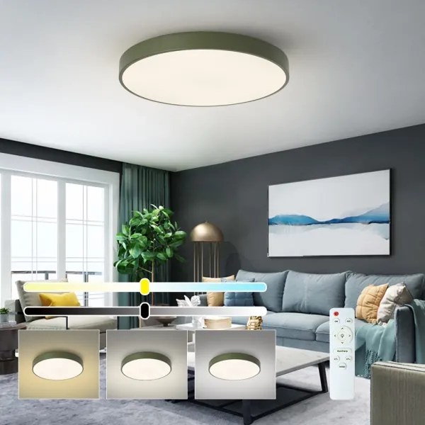 Brilagi - Plafoniera LED dimmerabile POOL LED/60W/230V 3000-6000K 60 cm verde + telecomando