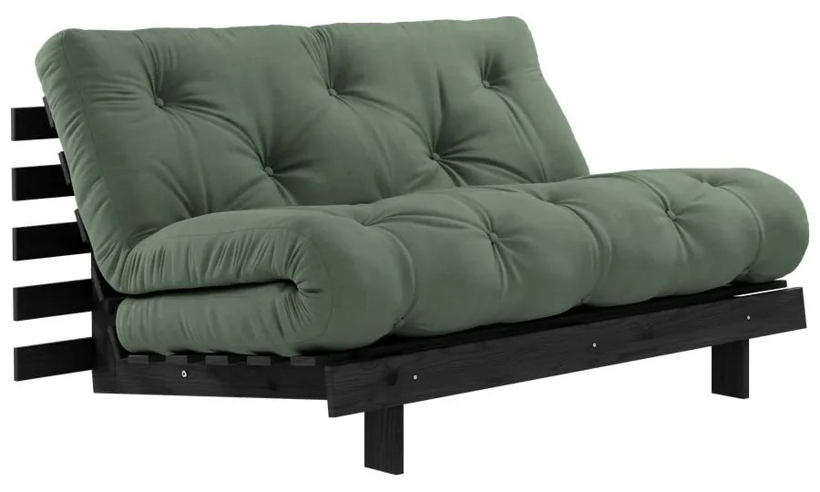 Divano letto verde 140 cm Roots Black Night - Karup Design