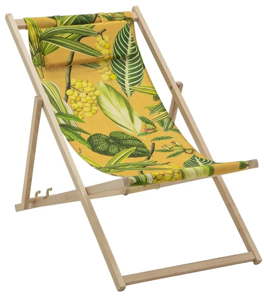 Madison Sedia da Spiaggia in Legno La Grave 55x90x87 cm Gialla