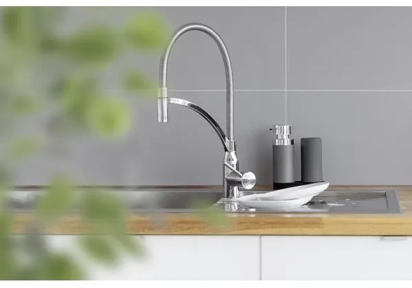 WENKO 54735100 - Stazione di lavaggio EASY SQUEEZ-E 15x18 cm grigio/grigio