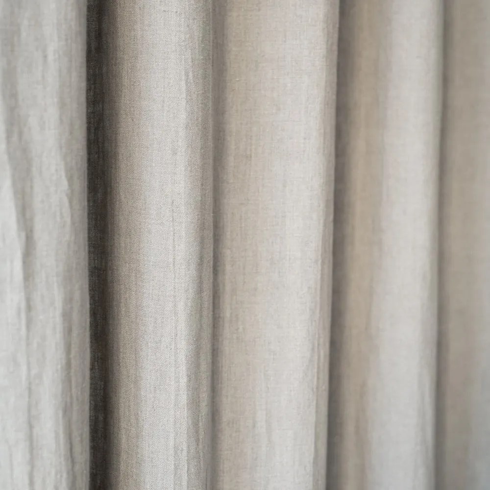 Tenda di lino beige con passanti Night Time, 275 x 140 cm Natural - Linen Tales