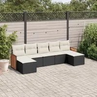 Set Divani da Giardino con Cuscini 7pz Nero Polyrattancod mxl 113866