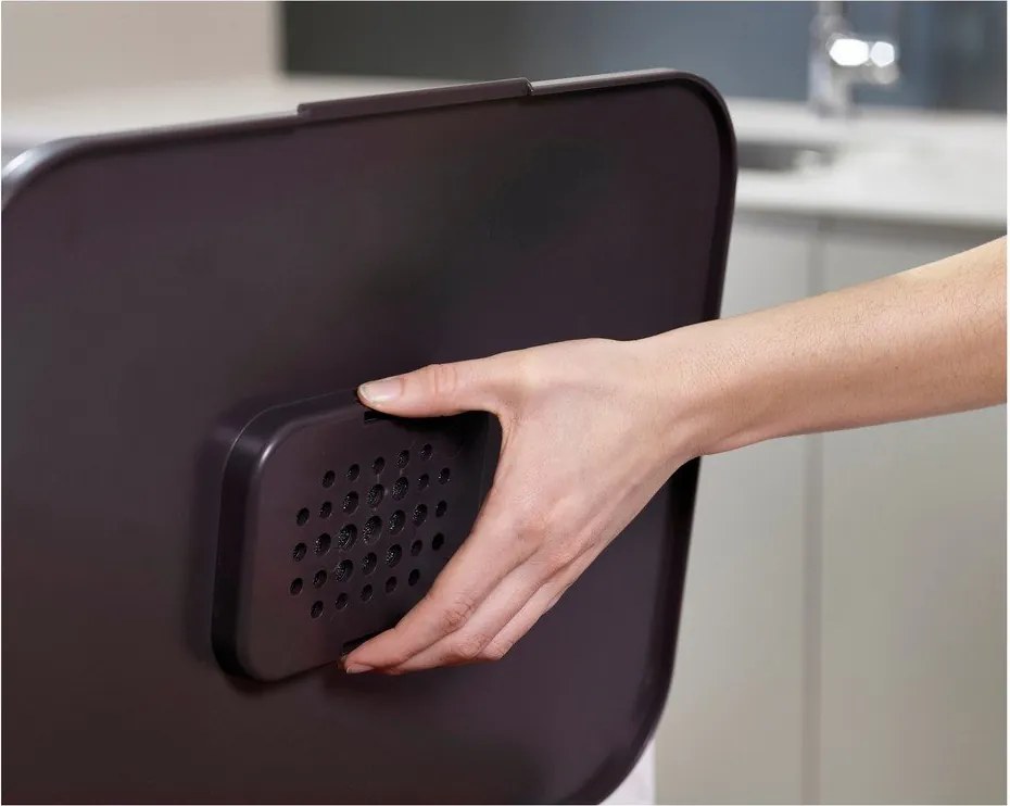 Bidone in acciaio grigio per rifiuti differenziati 40 l Totem Compact - Joseph Joseph