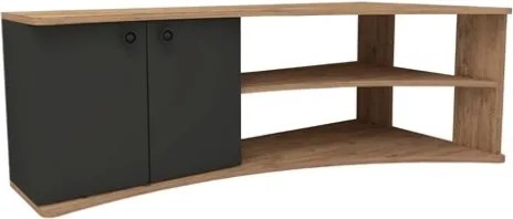 Mobile TV Ad Angolo Design Curvo Con 2 Ante Doris Rovere E Antracite