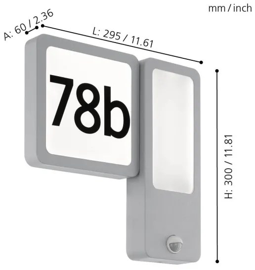 Eglo 97297 - Applique a LED da esterno CHEIRA 2xLED/2,7W + 1xLED/3,6W/230V