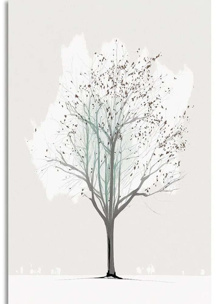 Quadro su tela – Albero minimalista in inverno