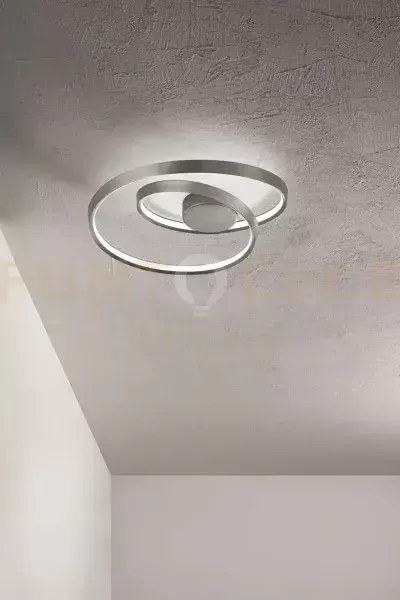 Plafoniera in metallo grigio spazzolato ritmo led 55w cct 3000k 400...