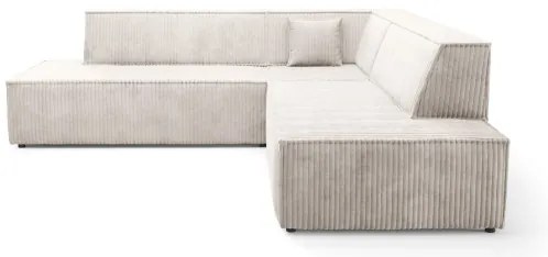 Divano letto angolare con contenitore a L TERAMO, lato destro, beige