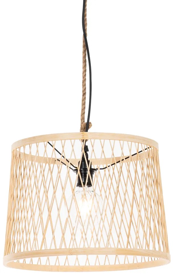 Lampada a sospensione da esterno rustica in rattan 40 cm - Calamus