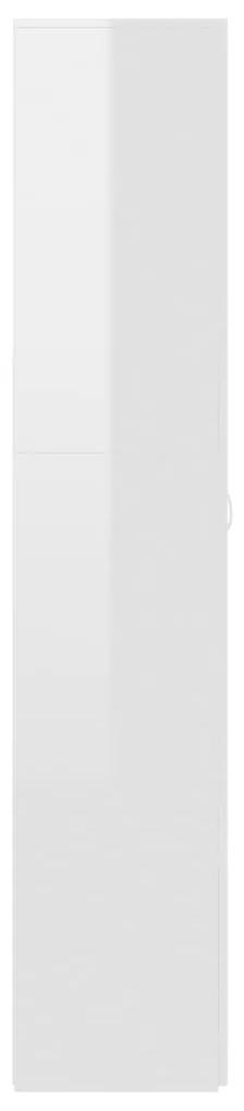 Scarpiera Bianco Lucido 80x35,5x180 cm in Legno Multistrato