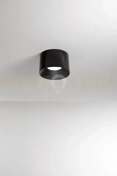 Plafoniera in metallo nero lucido hole led 24w cct 2700k 3000k 4000...