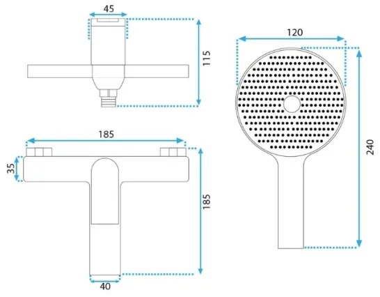 REA-B2707 - Set per vasca AVALON in oro spazzolato