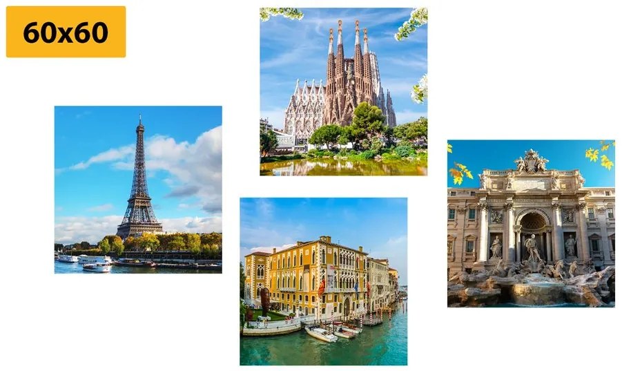 Set di quadri – Monumenti storici in colori splendidi