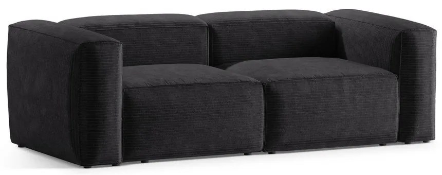 Divano grigio scuro con rivestimento in velluto a coste 224 cm Bergamo – Cosmopolitan Design