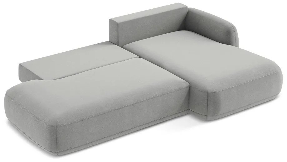 Divano angolare grigio chiaro allungabile (con penisola a destra/con chaise lounge) Hale – Makamii