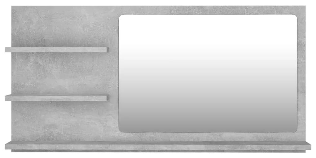 Specchio da bagno grigio cemento 90x10,5x45 cm in truciolato