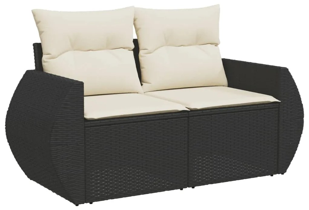 Set Divani da Giardino 11 pz con Cuscini in Polyrattan Nero