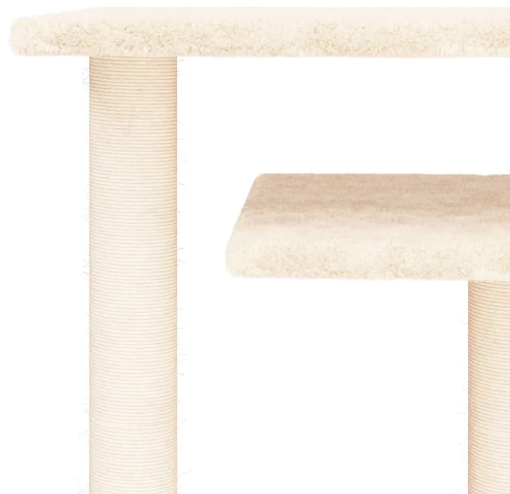 Pali tiragraffi per gatti con piattaforme crema 62,5 cm