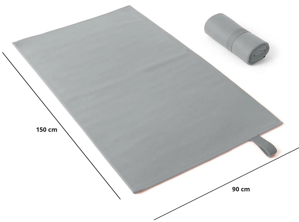 Telo doccia 90x150 cm microfibra grigio