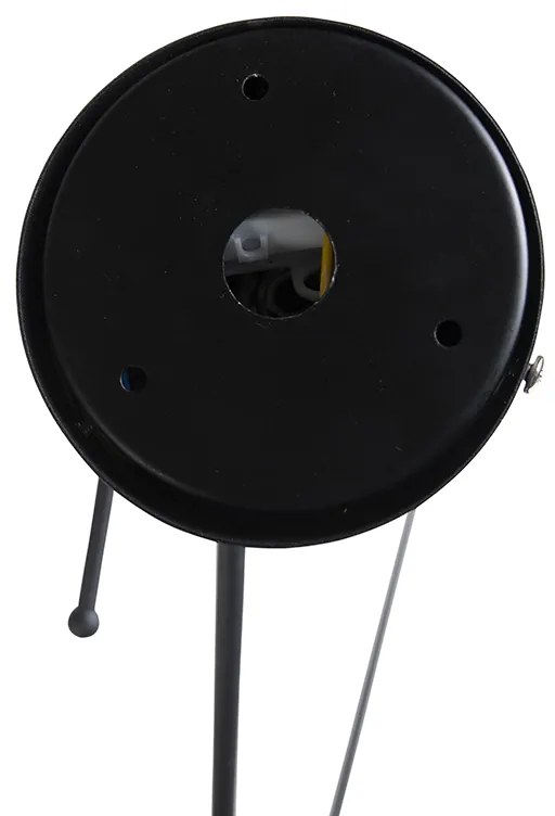 Lampada a sospensione nera con paralume plissettato 35 cm crema - Blitz